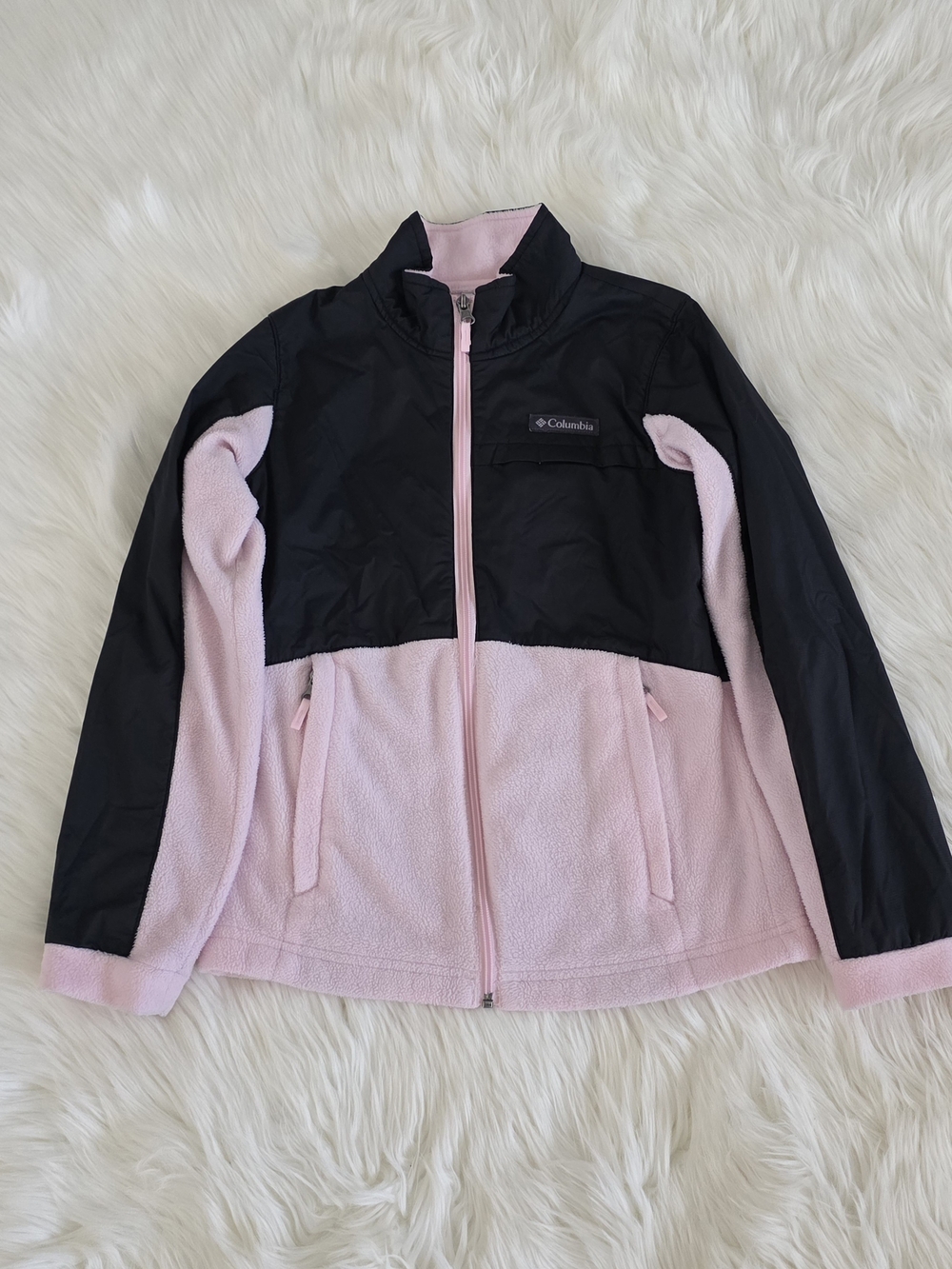 Columbia Kids' Pink and Black Fleece Jacket, 10/12